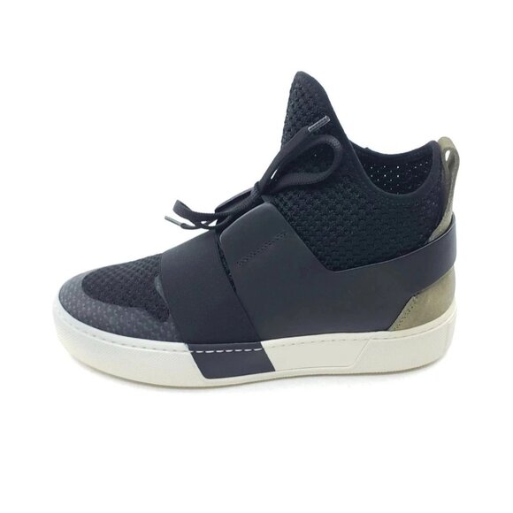 Balenciaga Arena Elastic Strap High Sneaker Black Knit Leather EU 36 US 6 433300 - Picture 1 of 11